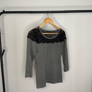Express 3/4 sleeve Sweater with lace